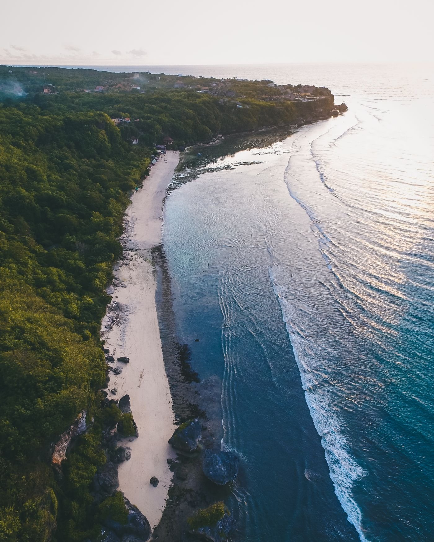 Green Bowl Beach Bali — pristine secluded beach at the base of limestone cliffs